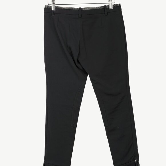 Gucci PF/13 Black Cotton-Blend Leather-Trim Cropped Riding Pants - Picture 2 of 12